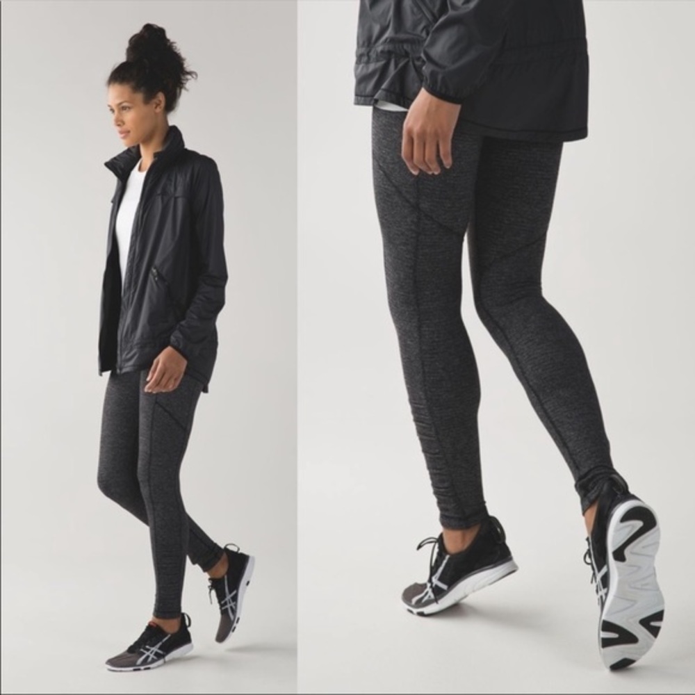 Lululemon Speed Tight IV Rulu Mini Check Pique Black Heathered Size 2